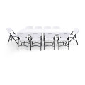 Tables de salle à manger blanches simples Table de banquet de camping Table pliante facile en plastique